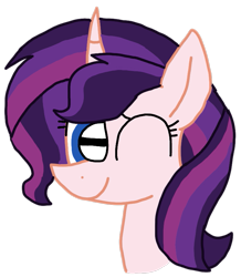 Size: 707x812 | Tagged: safe, artist:徐詩珮, imported from derpibooru, oc, oc only, oc:evening glitter, pony, unicorn, icey-verse, bust, cute, female, magical lesbian spawn, mare, next generation, offspring, parent:starlight glimmer, parent:sunset shimmer, parents:shimmerglimmer, simple background, solo, transparent background