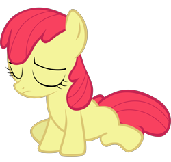 Size: 5553x5271 | Tagged: safe, artist:tardifice, edit, editor:slayerbvc, imported from derpibooru, vector edit, apple bloom, earth pony, pony, a friend in deed, accessory-less edit, female, filly, missing accessory, sad, simple background, sitting, solo, transparent background, vector