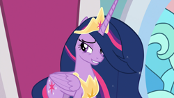 Size: 1920x1080 | Tagged: safe, imported from derpibooru, screencap, twilight sparkle, alicorn, pony, the last problem, crown, female, grin, jewelry, mare, out of context, princess twilight 2.0, regalia, smiling, solo, twilight sparkle (alicorn)