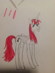 Size: 2592x1936 | Tagged: safe, imported from derpibooru, oc, oc only, oc:fausticorn, alicorn, pony, solo, traditional art