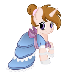 Size: 1752x2012 | Tagged: safe, artist:redpalette, imported from derpibooru, oc, oc only, oc:white shield, pony, unicorn, bow, clothes, crossdressing, crossover, dress, male, solo, stallion