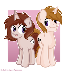 Size: 1278x1372 | Tagged: safe, artist:redpalette, imported from derpibooru, oc, oc:healing sheild, oc:healing shield, oc:white shield, pony, unicorn, abstract background, brother and sister, duo, female, male, siblings, side by side, twins