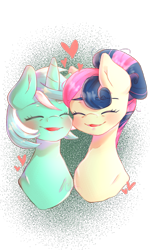 Size: 1080x1804 | Tagged: safe, artist:cometsparke, imported from derpibooru, bon bon, lyra heartstrings, sweetie drops, earth pony, pony, unicorn, the last problem, digital art, eyes closed, female, lesbian, lyrabon, older, older bon bon, older lyra heartstrings, open mouth, shipping