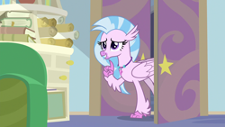 Size: 1280x720 | Tagged: safe, imported from derpibooru, screencap, silverstream, student counsel, book, couch, female, scroll, solo, starlight's office