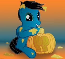 Size: 3600x3300 | Tagged: safe, artist:agkandphotomaker2000, imported from derpibooru, oc, oc:pony video maker, pegasus, pony, butt, carving, pumpkin, pumpkin seed