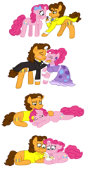 Size: 1400x2728 | Tagged: safe, artist:snoopy7c7, imported from derpibooru, cheese sandwich, li'l cheese, pinkie pie, earth pony, pony, the last problem, cheesepie, clothes, dress, engagement ring, female, kissing, male, marriage, pregnant, ring, shipping, straight, wedding, wedding dress, wedding ring