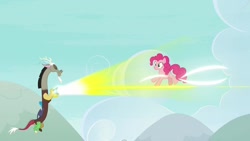 Size: 1920x1080 | Tagged: safe, imported from derpibooru, screencap, discord, pinkie pie, pony, the ending of the end, grogar's bell