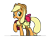 Size: 800x600 | Tagged: safe, artist:flutterluv, imported from derpibooru, apple bloom, applejack, earth pony, pony, adorabloom, apple, apple bloom riding applejack, bow, cowboy hat, cute, eyes closed, female, filly, food, hair bow, hat, jackabetes, looking at you, mare, ponies riding ponies, riding, saddle bag, simple background, transparent background