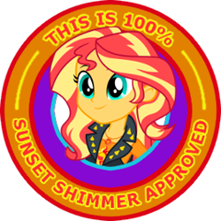 Size: 269x269 | Tagged: safe, imported from derpibooru, sunset shimmer, equestria girls, equestria girls series, approval, clothes, female, geode of empathy, magical geodes, reaction image, seal of approval, simple background, smiling, solo, transparent background, vector