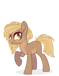 Size: 1280x1647 | Tagged: safe, alternate version, artist:syriskater, imported from derpibooru, oc, oc only, oc:patty (ice1517), earth pony, pony, female, freckles, heart eyes, mare, markings, raised hoof, simple background, solo, transparent background, wingding eyes