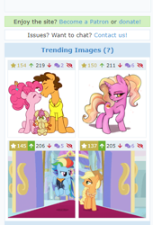 Size: 342x503 | Tagged: safe, edit, edited screencap, imported from derpibooru, screencap, applejack, cheese sandwich, li'l cheese, luster dawn, pinkie pie, rainbow dash, earth pony, pegasus, pony, unicorn, derpibooru, the last problem, female, juxtaposition, meta, shipping