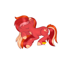 Size: 1000x1000 | Tagged: safe, imported from derpibooru, oc, oc only, oc:sunstar, earth pony, pony, body markings, female, mare, sleeping, solo, sparkles