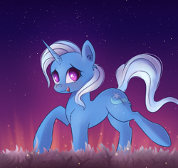 Size: 1634x1548 | Tagged: safe, artist:autumnvoyage, imported from derpibooru, trixie, pony, unicorn, cute, diatrixes, female, mare, solo, starry night, stars