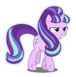 Size: 1024x1037 | Tagged: safe, artist:tigerbeetle, imported from derpibooru, starlight glimmer, pony, female, lightly watermarked, rainbow power, simple background, solo, transparent background, watermark