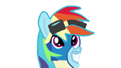 Size: 1280x720 | Tagged: safe, editor:dreamy orange, editor:the dreaded, imported from derpibooru, rainbow dash, pony, clothes, female, happy birthday mlp:fim, mlp fim's ninth anniversary, scene interpretation, solo, uniform, wonderbolts uniform