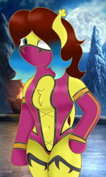 Size: 1692x2819 | Tagged: safe, artist:big brawler, artist:spk, imported from derpibooru, oc, oc only, pony, clothes, cosplay, costume, mileena, mortal kombat, solo