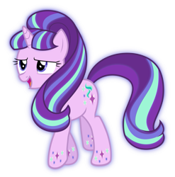 Size: 889x898 | Tagged: safe, artist:tigerbeetle, imported from derpibooru, starlight glimmer, pony, female, rainbow power, rainbow power-ified, simple background, solo, transparent background