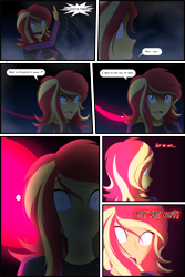 Size: 1500x2250 | Tagged: safe, artist:jase1505, imported from derpibooru, sunset shimmer, human, series:sunlight horizons, equestria girls, comic, eye, mindscape, nightmare, scared, screaming