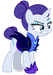 Size: 750x1066 | Tagged: safe, artist:tigerbeetle, imported from derpibooru, rarity, pony, unicorn, the cutie re-mark, alternate timeline, angry, female, lightly watermarked, mare, new lunar republic, night maid rarity, nightmare takeover timeline, simple background, solo, takeover, timeline, transparent background, upset, watermark