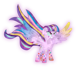 Size: 952x839 | Tagged: safe, artist:kimberlythehedgie, imported from derpibooru, applejack, fluttershy, pinkie pie, rainbow dash, rarity, spike, starlight glimmer, twilight sparkle, alicorn, crystal pony, alicornified, angry, battle pose, battle stance, colored wings, combination, combined magic, context is for the weak, crystal, crystal alicorn, crystallized, cutie mark magic, female, floppy ears, for equestria, furious, fusion, glow, glowing, glowing body, glowing cutie mark, gradient hooves, gradient wings, infuriated, mane seven, mane six, multicolored wings, multiple cutie marks, not twilight sparkle, powerful, princess, princess starlight glimmer, princessified, race swap, rainbow power, rainbow power-ified, ready to fight, scar, simple background, solo, starlicorn, starlight glimmer is overpowered, this isn't even my final form, transparent background, united equestria, wat, wings, xk-class end-of-the-world scenario