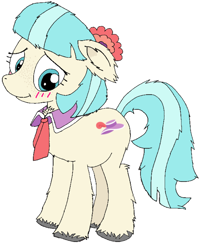 Size: 818x1024 | Tagged: safe, artist:danksailor, imported from derpibooru, coco pommel, pony, blushing, chest fluff, cocobetes, cute, female, floppy ears, fluffy, simple background, solo, unshorn fetlocks, white background
