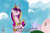 Size: 1500x1000 | Tagged: safe, anonymous artist, imported from derpibooru, princess cadance, oc, oc:anon, alicorn, human, pony, /mlp/, 4chan, drawthread, duo, meme, sky, text, waifu