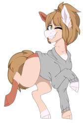 Size: 783x1164 | Tagged: safe, artist:cinnamonsparx, imported from derpibooru, oc, oc only, earth pony, pony, clothes, cloven hooves, female, hoodie, mare, simple background, solo, transparent background