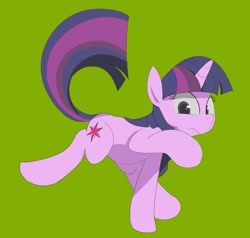 Size: 1200x1144 | Tagged: safe, artist:baigak, imported from derpibooru, twilight sparkle, pony, unicorn, female, green background, mare, simple background, solo, unicorn twilight