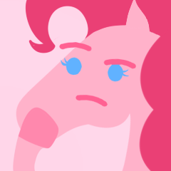 Size: 240x240 | Tagged: safe, artist:conphettey, imported from derpibooru, pinkie pie, earth pony, pony, emoji, female, hoers, hooves, mare, reaction image, simple background, solo, thinking, thinking emoji