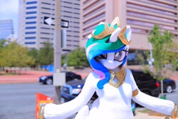 Size: 1024x682 | Tagged: safe, artist:toki, imported from derpibooru, princess celestia, human, bronycon, clothes, cosplay, costume, fursuit, irl, irl human, photo, solo