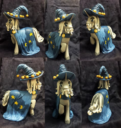 Size: 869x916 | Tagged: safe, artist:vita96, imported from derpibooru, star swirl the bearded, pony, unicorn, beard, craft, facial hair, figurine, hat, male, sculpture, solo, stallion, wizard hat, wizard robe