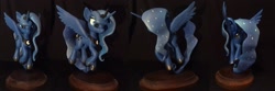 Size: 2604x866 | Tagged: safe, artist:vita96, imported from derpibooru, princess luna, alicorn, pony, butt, craft, crown, female, figure, hoof shoes, jewelry, peytral, plot, regalia, sculpture, smiling, solo, spread wings, wings