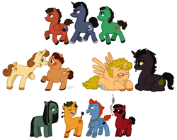 Size: 1650x1302 | Tagged: safe, artist:muffinpoodle, imported from derpibooru, pony, aziraphale, beauty and the beast, cogsworth, crowley, egon spengler, ghostbusters, good omens, lumiere, mike thecoolperson, neil pye, peter venkman, ponified, ray stantz, rick, the young ones, vyvyan basterd