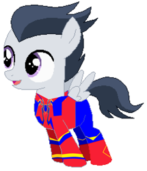 Size: 2352x2732 | Tagged: safe, artist:jawsandgumballfan24, artist:selenaede, imported from derpibooru, rumble, pegasus, pony, avengers: endgame, avengers: infinity war, base used, clothes, colt, cosplay, costume, foal, iron spider, male, marvel, marvel cinematic universe, mcu, solo, spider-man, spider-man: homecoming