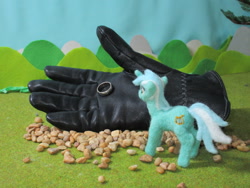 Size: 2048x1536 | Tagged: source needed, useless source url, safe, artist:malte279, imported from derpibooru, lyra heartstrings, pony, clothes, craft, felt, felting, female, gloves, irl, needle felted, photo, plushie, ring