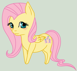 Size: 629x577 | Tagged: safe, artist:akaelin, imported from derpibooru, fluttershy, pegasus, pony, blushing, female, looking at you, simple background, smiling, solo