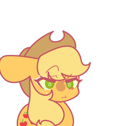 Size: 2200x2200 | Tagged: safe, artist:kawainee666, imported from derpibooru, applejack, earth pony, pony, angry, big ears, cowboy hat, female, hat, mare, simple background, solo, transparent background