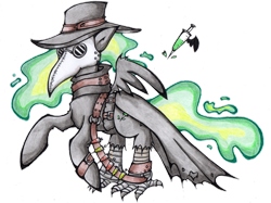 Size: 1024x765 | Tagged: safe, artist:calavera-garbancera, imported from derpibooru, pegasus, pony, plague doctor, plague doctor mask, solo