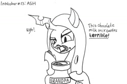 Size: 1280x849 | Tagged: safe, artist:ewoudcponies, imported from derpibooru, queen chrysalis, changeling, changeling queen, pony, ash, black and white, cannibalism, eating, female, fetish, grayscale, ink drawing, inktober, inktober 2019, monochrome, solo, traditional art, urn