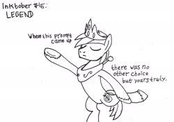 Size: 1280x896 | Tagged: safe, artist:ewoudcponies, imported from derpibooru, big macintosh, earth pony, pony, black and white, eyes closed, grayscale, ink drawing, inktober, inktober 2019, male, monochrome, pose, princess big mac, solo, standing, standing on one leg, traditional art