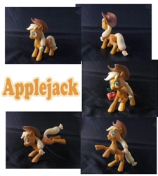 Size: 848x943 | Tagged: safe, artist:claypita, imported from derpibooru, applejack, earth pony, pony, apple, clay, cowboy hat, craft, female, food, hat, mare, photo, sculpture, solo, traditional art