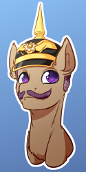 Size: 2000x4000 | Tagged: safe, artist:witchtaunter, imported from derpibooru, oc, oc only, earth pony, pony, bust, commission, facial hair, german empire, germany, hat, kaiser, moustache, pickelhaube, ponified, portrait, solo