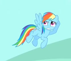 Size: 424x362 | Tagged: safe, imported from derpibooru, screencap, rainbow dash, pony, three's a crowd, cropped, female, mare, solo