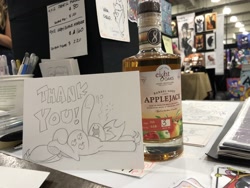 Size: 2048x1536 | Tagged: safe, artist:andypriceart, idw, imported from derpibooru, applejack, earth pony, pony, spoiler:comic, alcohol, applejack (drink), armpits, cowboy hat, drunk, drunk aj, female, hat, mare, namesake, pencil drawing, photo, pun, traditional art, visual pun