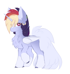 Size: 1074x1140 | Tagged: safe, artist:little-sketches, artist:php146, imported from derpibooru, oc, oc only, oc:nao, alicorn, pony, magical lesbian spawn, male, offspring, parent:rainbow dash, parent:twilight sparkle, parents:twidash, simple background, solo, stallion, white background