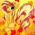 Size: 894x894 | Tagged: safe, artist:rurihal, imported from derpibooru, sunset shimmer, pony, unicorn, autumn, chest fluff, ear fluff, female, fluffy, leaves, leg fluff, looking at you, mare, sitting, smiling, solo