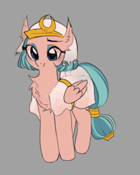 Size: 638x800 | Tagged: dead source, safe, artist:kkuyo, imported from derpibooru, somnambula, pegasus, pony, chest fluff, cute, ear fluff, female, gray background, mare, simple background, solo, somnambetes