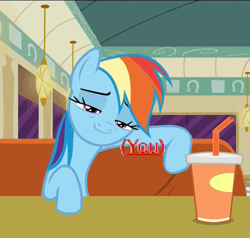 Size: 507x482 | Tagged: safe, edit, edited screencap, editor:anonsocks, imported from derpibooru, screencap, rainbow dash, pony, the saddle row review, (you), bronybait, cropped, faic, female, rainbow dash is best facemaker, smug, smugdash, solo