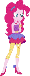 Size: 3733x9300 | Tagged: safe, artist:marcorois, artist:marcorulezzz, imported from derpibooru, pinkie pie, equestria girls, friendship through the ages, twilight under the stars, spoiler:eqg series (season 2), '90s, bare shoulders, clothes, female, high heels, rah rah skirt, shoes, simple background, skirt, sleeveless, solo, strapless, transparent background, vector