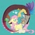 Size: 894x894 | Tagged: safe, artist:asstheticgarbage, imported from derpibooru, discord, fluttershy, draconequus, pegasus, pony, curled up, cute, discoshy, discute, eye contact, eyebrows, eyebrows visible through hair, female, floppy ears, folded wings, green background, heart, looking at each other, male, mare, open mouth, open smile, profile, prone, shipping, shyabetes, simple background, smiling, smiling at each other, straight, upside down, wings